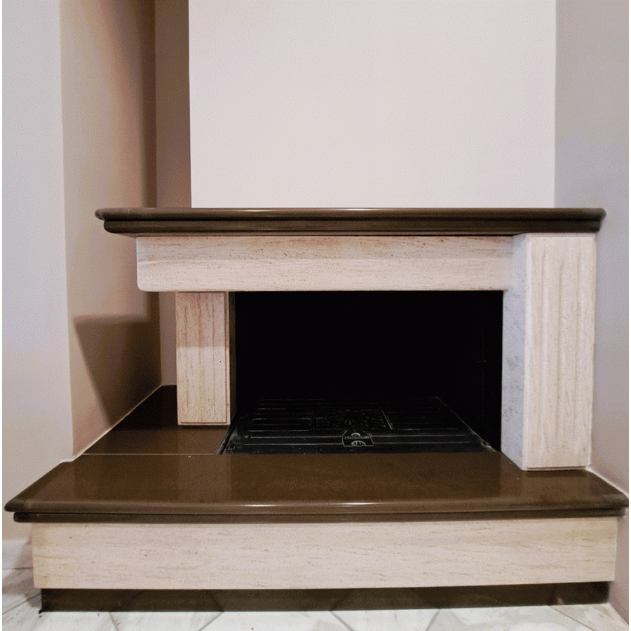 Εστία τζακιού με επένδυση