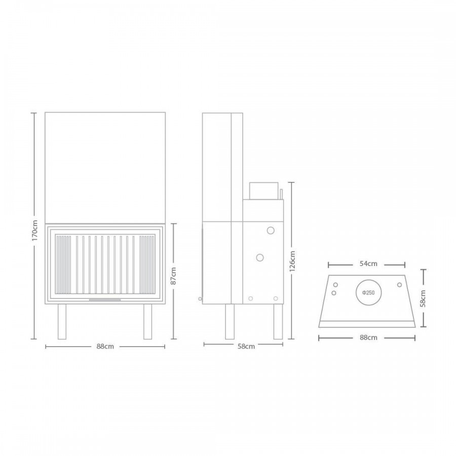 Ενεργειακό Τζάκι Λέβητας| W 80 BD DOUBLE BOILER