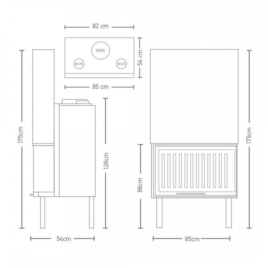 Ενεργειακό Τζάκι Αερόθερμο| W 80 Corner