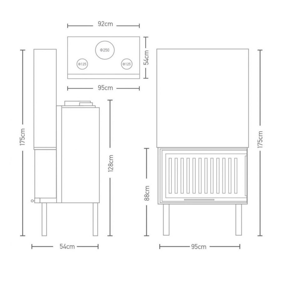 Ενεργειακό Τζάκι Αερόθερμο| W 100 Corner