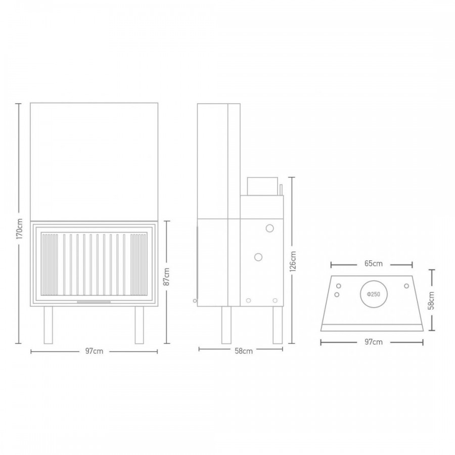 Ενεργειακό τζάκι Λέβητας| W 90 BD BOILER
