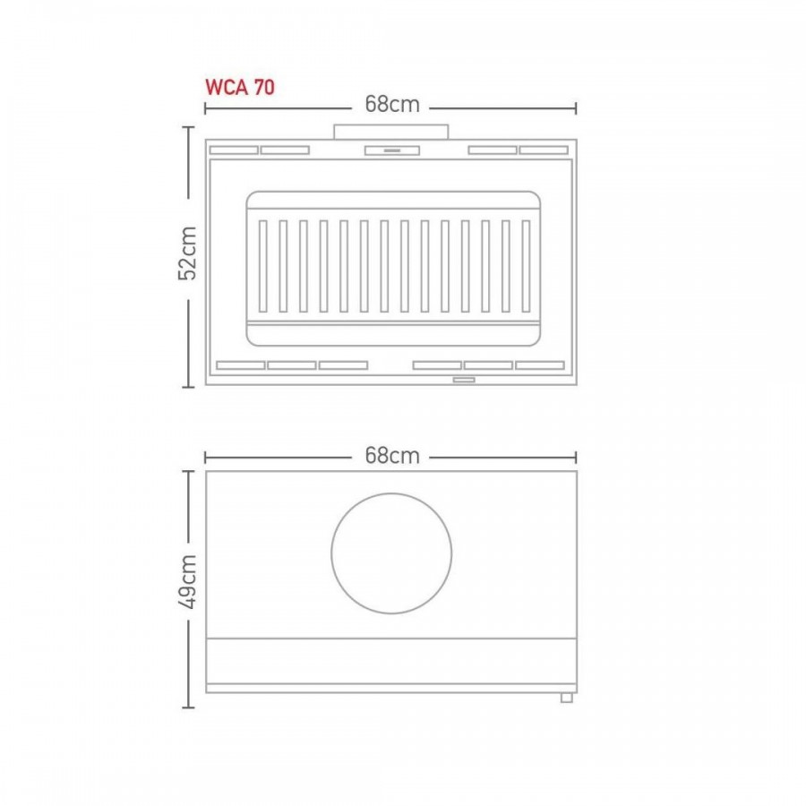 Ενεργειακό τζάκι αερόθερμο| WCA 70 Κασετίνα