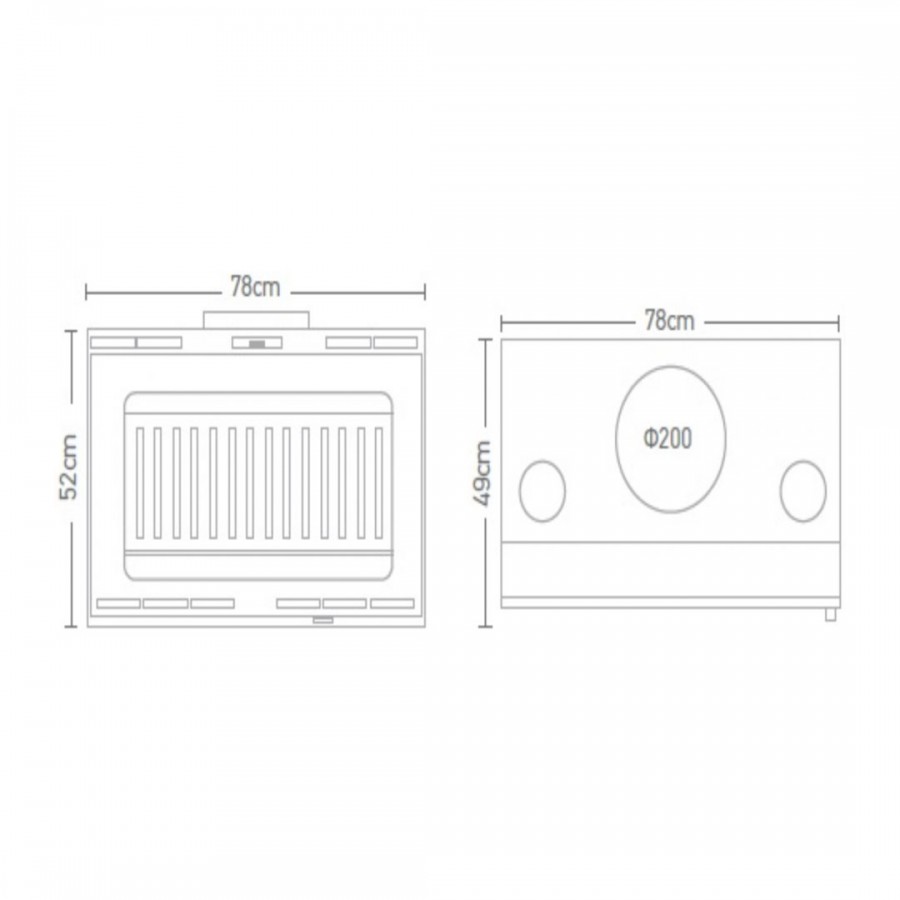 Ενεργειακό τζάκι αερόθερμο| WCPA 80 Κασετίνα Πανοραμική