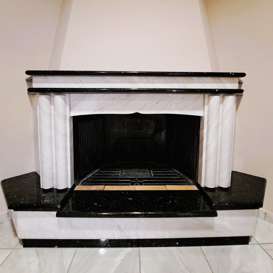 Εστία τζακιού από μαντέμι 